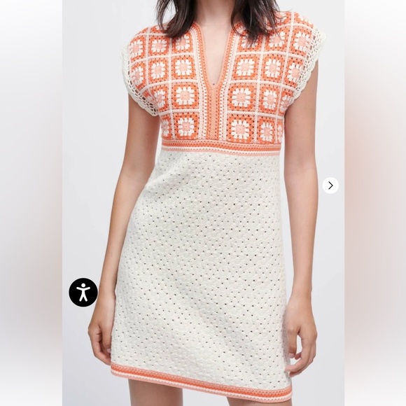 Maje Dresses & Skirts - MAJE Roby Floral Crochet Minidress In Jaunes / Oranges-BNWT